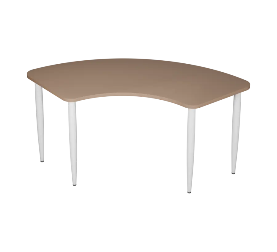 PLAYFORM 228 modulární hravé stoly, výška 750 mm, kovová podnož bílá, deska 25 mm, cappuccino